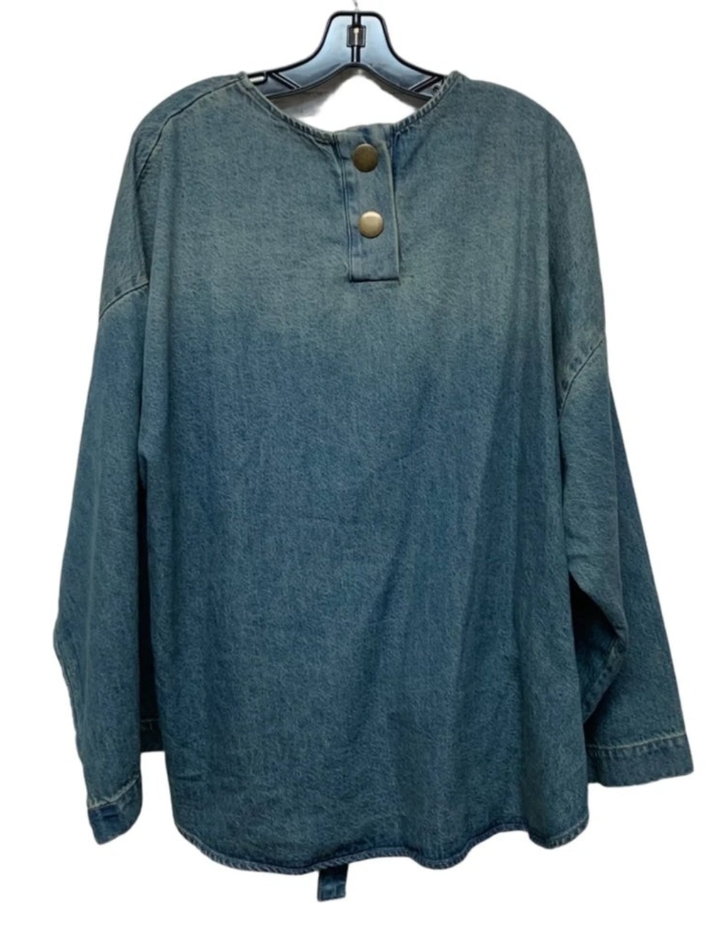 Banana Republic Blue Denim Tie-Waist Top Size Xl - Picture 6 of 16